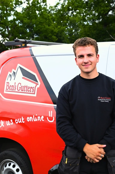 our gutter cleaner in Norfolk standing by company vehicle